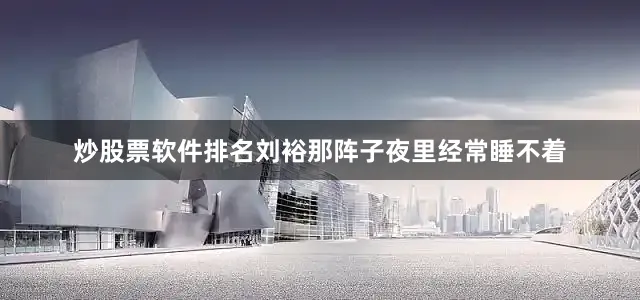 炒股票软件排名刘裕那阵子夜里经常睡不着